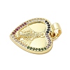 Brass Micro Pave Cubic Zirconia Pendants KK-K368-03A-G-2