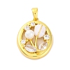 Brass Micro Pave Cubic Zirconia Pendants KK-A232-10G-1