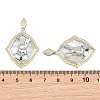 Brass Micro Pave Green Cubic Zirconia Pendants CU-CBA3297-01GP-3