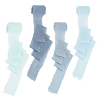  4 Rolls 4 Colors Polyester Raw Edged Ribbon OCOR-NB0001-81C-1