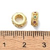 Rack Plating Brass Micro Pave Clear Cubic Zirconia Beads KK-U014-06G-2