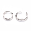 Tarnish Resistant 304 Stainless Steel Huggie Hoop Earrings EJEW-G272-02-12mm-P-3