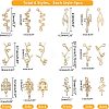 SUPERFINDINGS 24Pcs 6 Styles Brass Clear Cubic Zirconia Connector Charms KK-FH0004-47-2