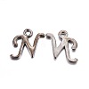 Gunmetal Plated Alloy Letter Pendants PALLOY-J718-01B-N-1