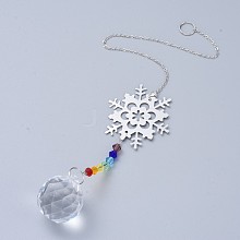 Crystals Chandelier Suncatchers Prisms Chakra Hanging Pendant AJEW-I040-16P