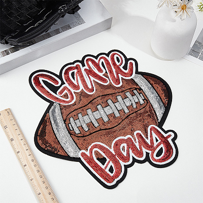 Sports Theme Sequin Embroidery Iron on/Sew on Patches PATC-GF0001-94B-1