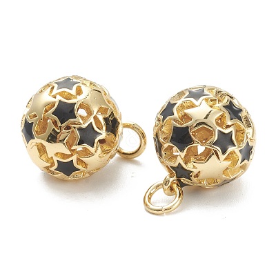Brass Enamel Charms KK-A153-02G-D-1