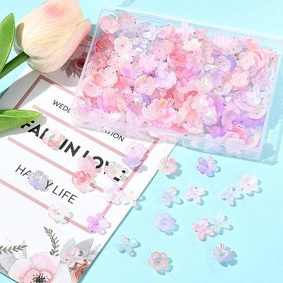 Metal Enlaced Acrylic Bead Caps OACR-FS0002-49B-1