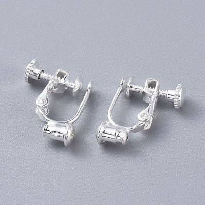 Brass Screw Clip-on Earring Converters Findings KK-F785-04S-1