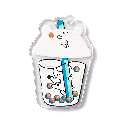 Transparent Printed Acrylic Pendants TACR-G042-01B-1