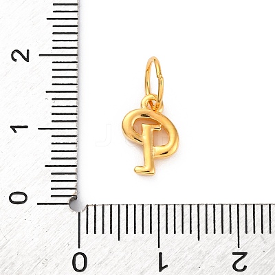 925 Sterling Silver Letter Charms with Jump Rings STER-R008-01G-P-1