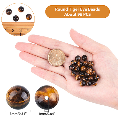 Round Tiger Eye Beads Strands G-AR0002-41-1
