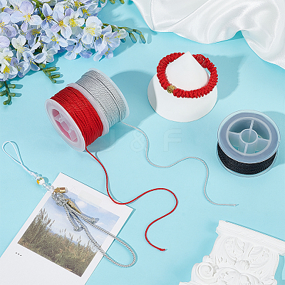 3 Rolls 3 Colors Nylon Milan Cord NWIR-WR0001-03-1