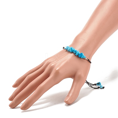 Gemstone Chips Braided Bead Bracelet for Women BJEW-JB08019-1