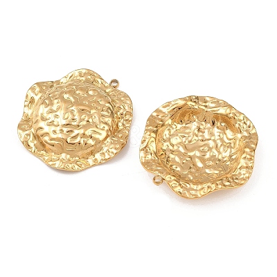Hammered 304 Stainless Steel Pendants LS-STAS-P424-07G-1