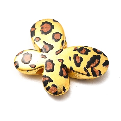 Electroplate & Spay Painted Acrylic Beads OACR-S043-05B-02-1