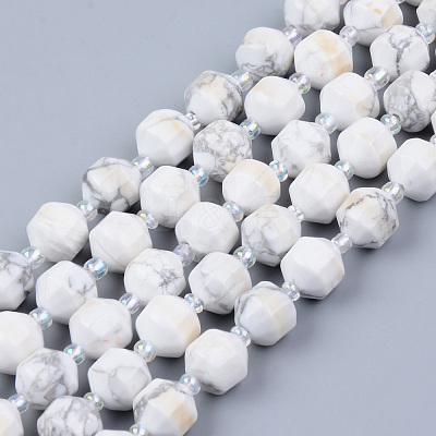 Natural Howlite Beads Strands G-R482-32-8mm-1