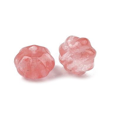 Cherry Quartz Glass Carved Beads GG-CBA02C4-03B-1