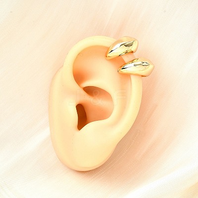 Brass Cuff Earrings EJEW-F370-33G-1