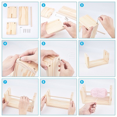 Wooden Weaving Loom Roller Frames DIY-WH0183-23-1