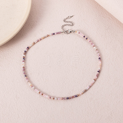 Bohemian Styles Faceted Round Glass Seed Beaded Necklaces for Women WGF25DA-05-1