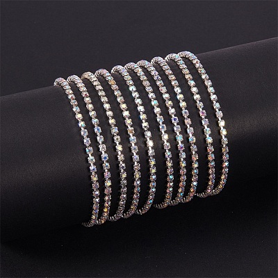 Brass Rhinestone Strass Chains CHC-T001-SS10-02S-1