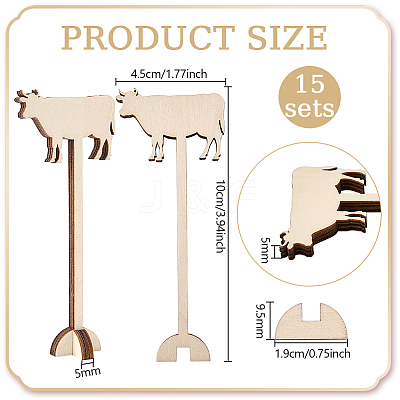 15Pcs Wood Menu Selection Sign AJEW-FG0005-87D-1