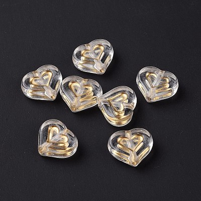 Transparent Plating Acrylic Beads OACR-C013-19-1