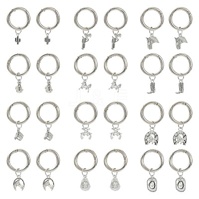 24Pcs 12 Styles Cowboy Theme Mixed Shapes Alloy Shoes Charms HJEW-CJ00041-1