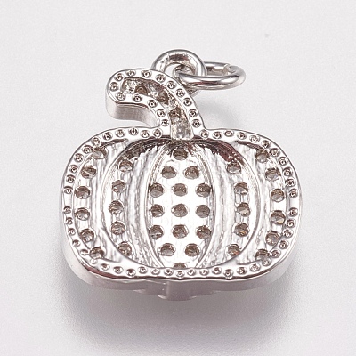 Brass Micro Pave Cubic Zirconia Charms ZIRC-E147-38P-1