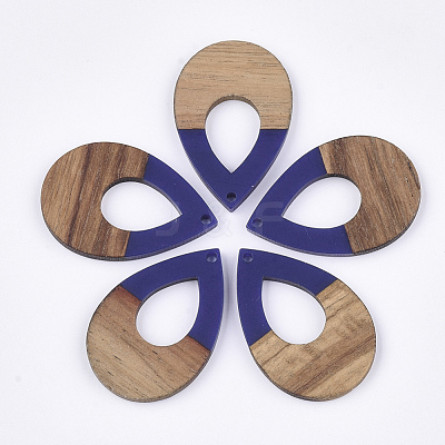 Resin & Walnut Wood Pendants X-RESI-S358-94B-1