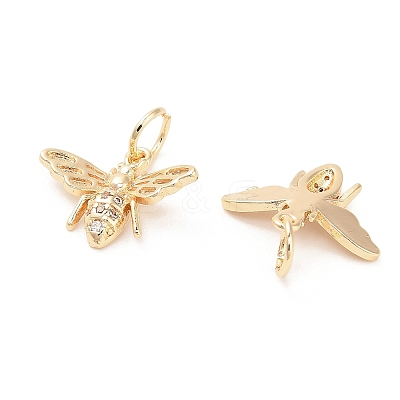 Brass Micro Pave Cubic Zirconia Pendants KK-B133-05G-02-1
