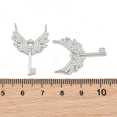 Brass Micro Pave Clear Cubic Zirconia Pendants KK-CBA6A75-39P-1