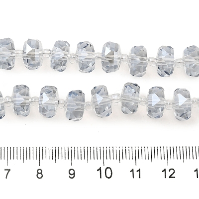 Transparent Electroplate Glass Beads Strands X-EGLA-P062-01A-PL01-1