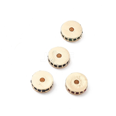 Brass Micro Pave Cubic Zirconia Beads KK-R216-15KCG-1