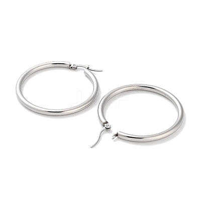 Non-Tarnish Ring 304 Stainless Steel Hoop Earrings for Women Men EJEW-B049-01E-P-1