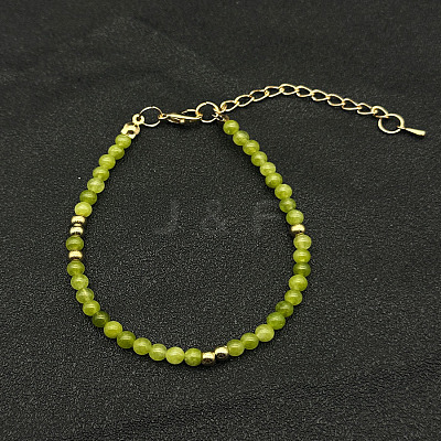 Elegant Natural Peridot Bead Beaded Bracelets ZL0377-1-1