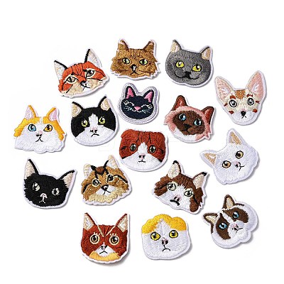 Polyester Embroidery Cloth Iron On/Sew On Patches DIY-U009-02-1