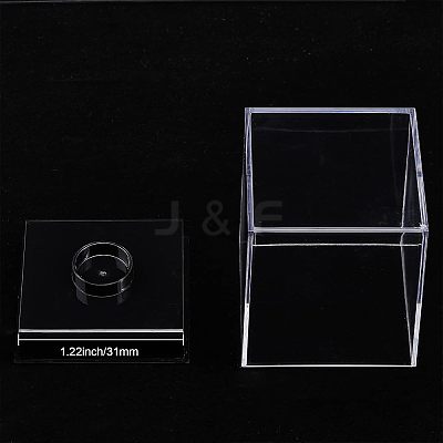 Square Transparent Acrylic Baseball Display Case CON-WH0092-19-1