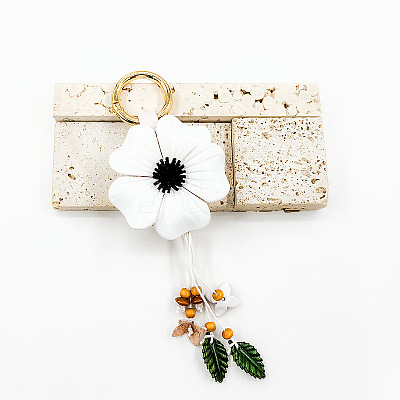 Leather and Alloy Keychain HJEW-WH20022-04B-05-1