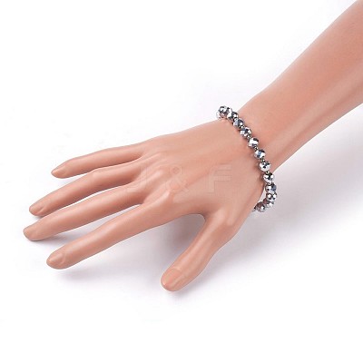 Electroplate Glass Stretch Bracelets BJEW-JB04017-01-1