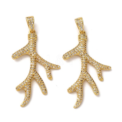 Brass Micro Pave Cubic Zirconia Pendants KK-A271-07A-G-1