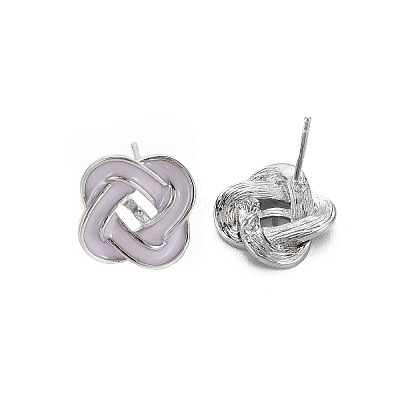 Brass with Enamel Earring Findings KK-S356-623P-NF-1