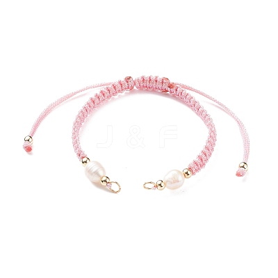 Half Finished Polyester Braided Pearl Bracelet AJEW-JB01128-04-1