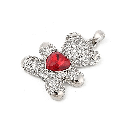 Brass Micro Pave Cubic Zirconia Pendants KK-P300-03P-01-1