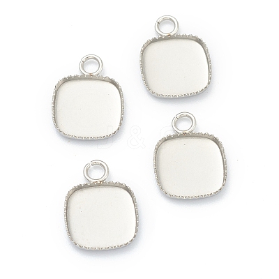 Non-Tarnish 304 Stainless Steel Pendant Cabochon Settings X-STAS-H143-29P-1