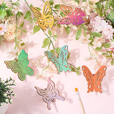 Butterfly Unfinished Wood Decorations for Craft Supplies DIY-SP0006-44-1