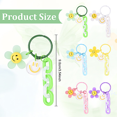 Acrylic Pendant Decorations HJEW-YW00186-01-1
