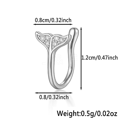 S925 Silver Heart Crown Cross Moon Nose Clip Fashion Jewelry VW3837-10-1