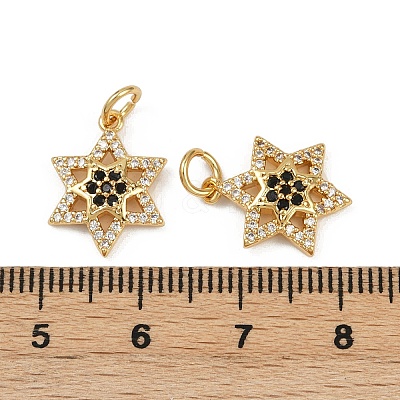 Brass Micro Pave Cubic Zirconia Pendants KK-C093-26B-G-1